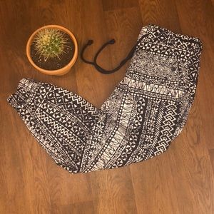 TRIBAL PRINT LOFT JOGGERS WITH DRAW STRING WAIST